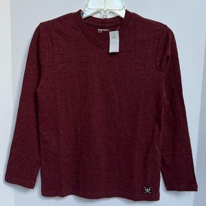 GAP KIDS Boys T-Shirt Size L/10 NWT Burgundy Long Sleeve V-Neck 7 Color Options